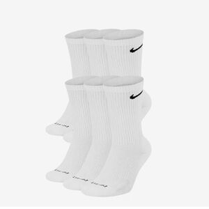 Nike Men's White and Black Crew Socks